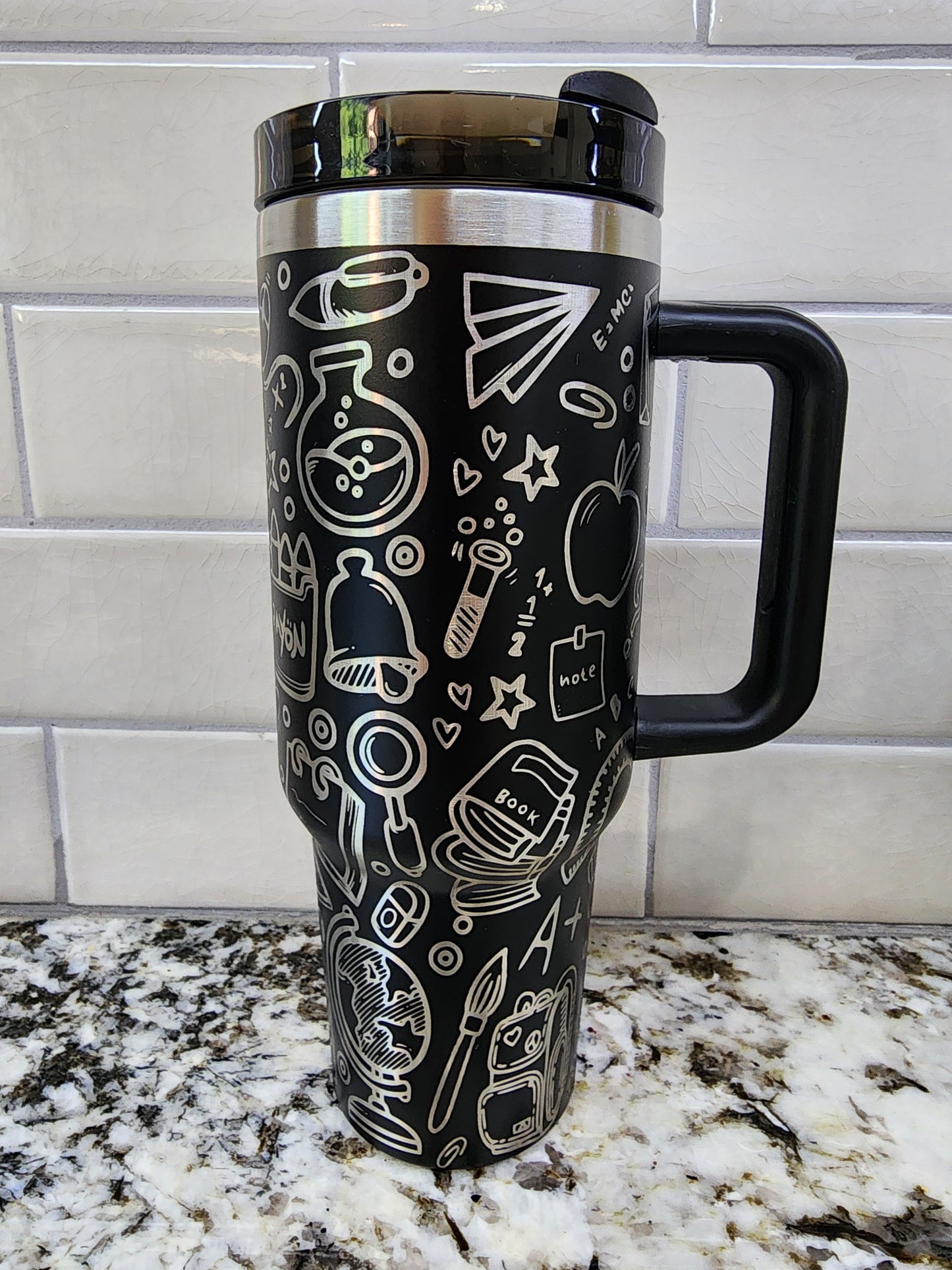 Laser-Engraved 40oz Teacher -Themed Tumbler - Durable Stainless Steel - Perfect Gift for Educators
