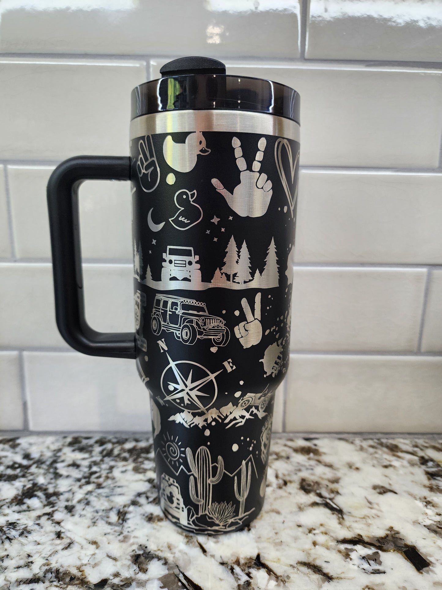 Jeep Laser Engraved 40oz Tumbler - Adventure-Ready Drinkware for Jeep Lovers & Off-Road Enthusiasts