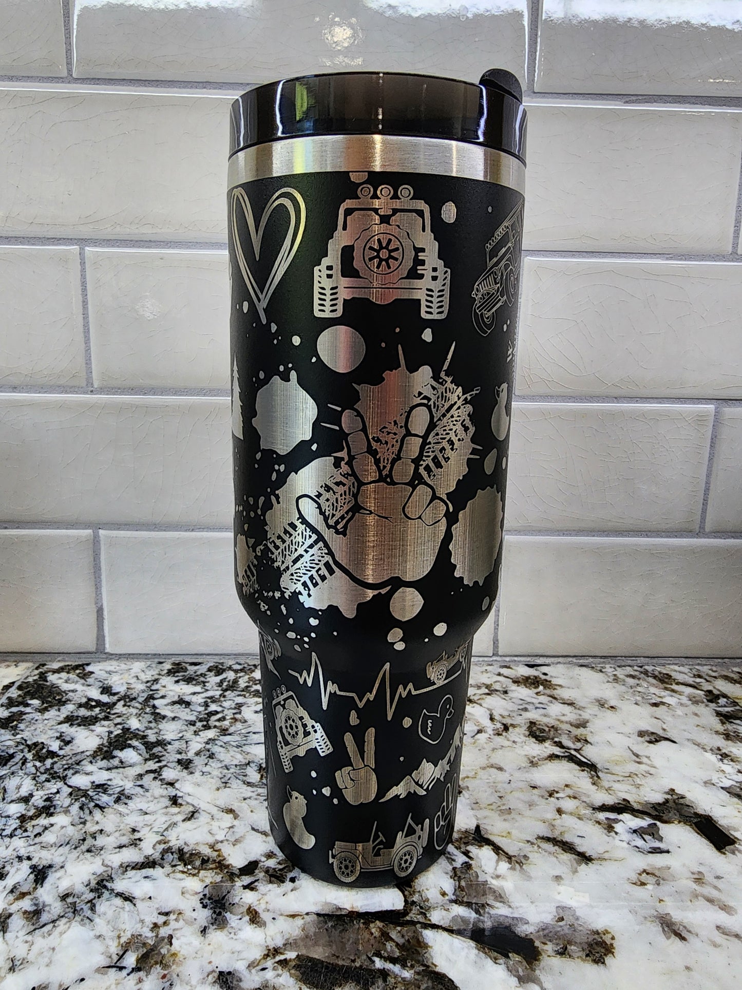 Jeep Laser Engraved 40oz Tumbler - Adventure-Ready Drinkware for Jeep Lovers & Off-Road Enthusiasts