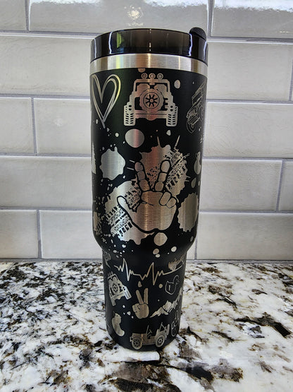 Jeep Laser Engraved 40oz Tumbler - Adventure-Ready Drinkware for Jeep Lovers & Off-Road Enthusiasts