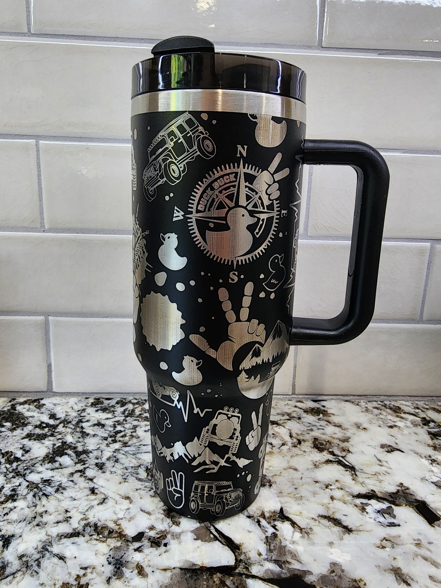 Jeep Laser Engraved 40oz Tumbler - Adventure-Ready Drinkware for Jeep Lovers & Off-Road Enthusiasts