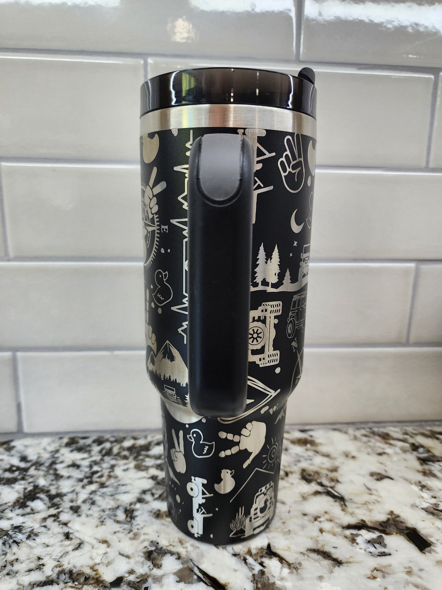 Jeep Laser Engraved 40oz Tumbler - Adventure-Ready Drinkware for Jeep Lovers & Off-Road Enthusiasts