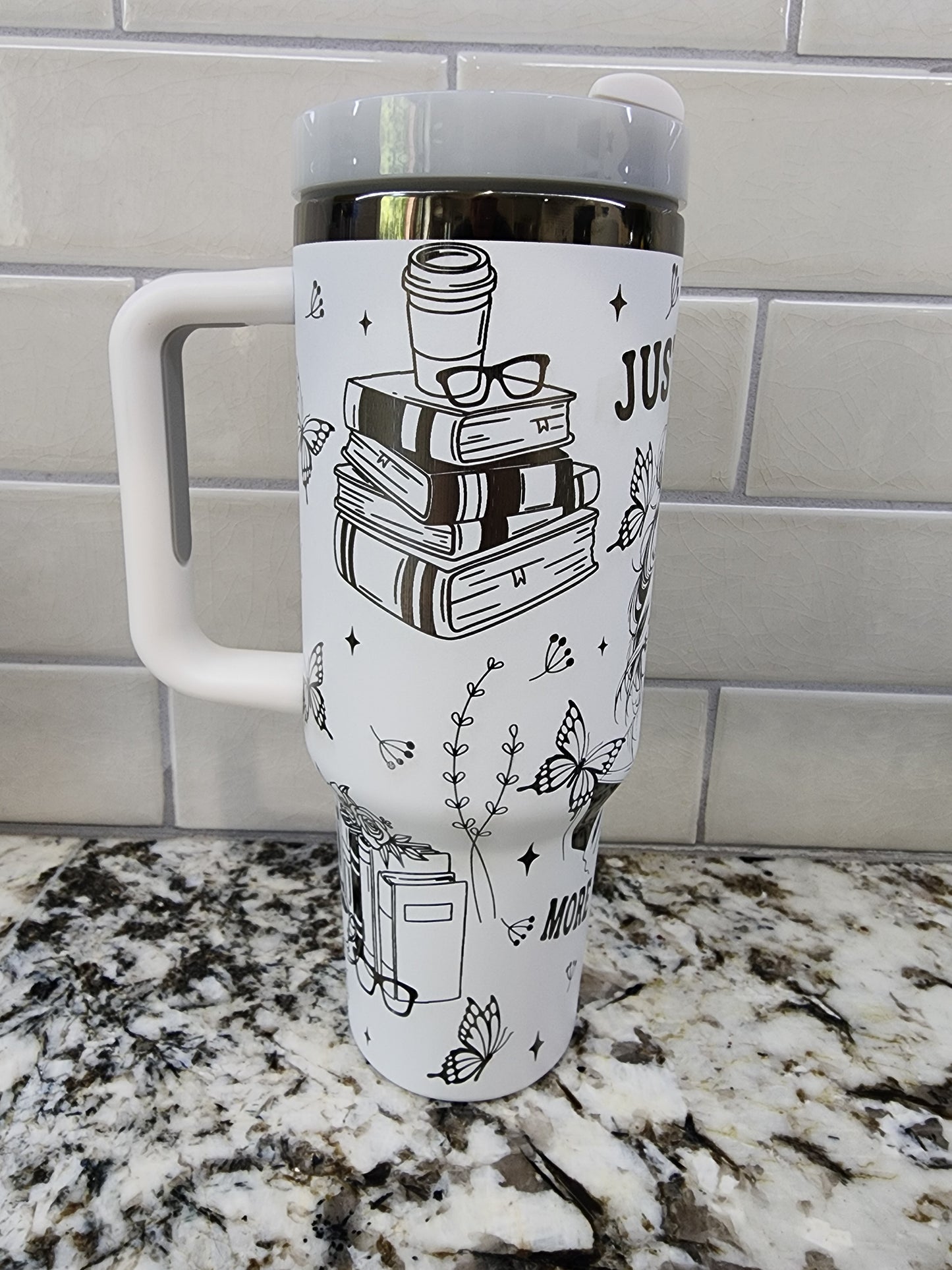 One More Chapter 40oz Engraved Tumbler - The Perfect Companion for Book Lovers