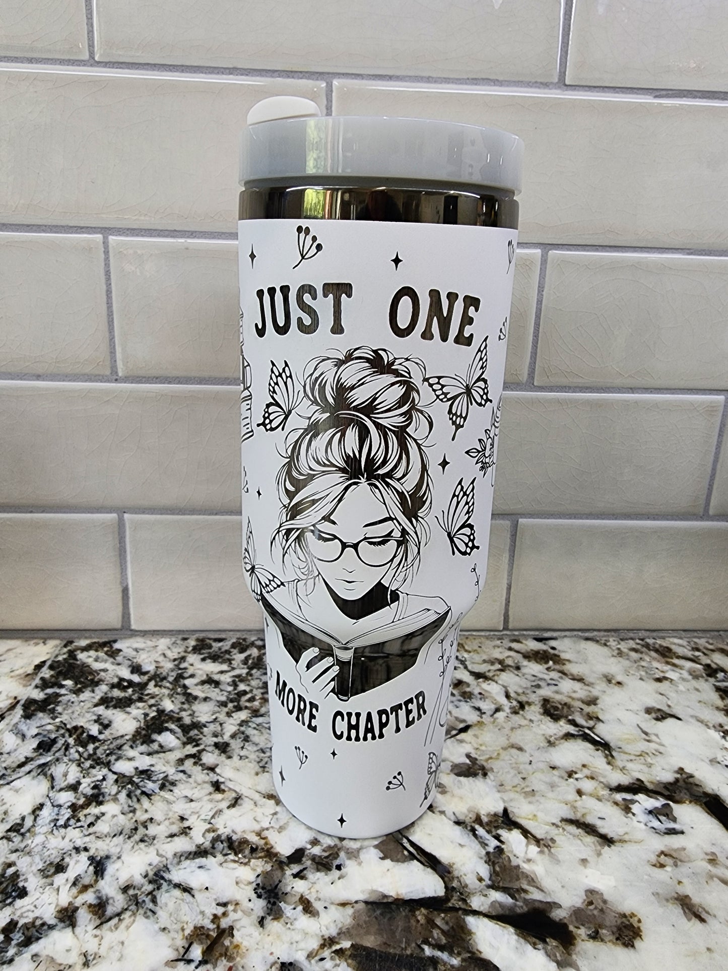 One More Chapter 40oz Engraved Tumbler - The Perfect Companion for Book Lovers