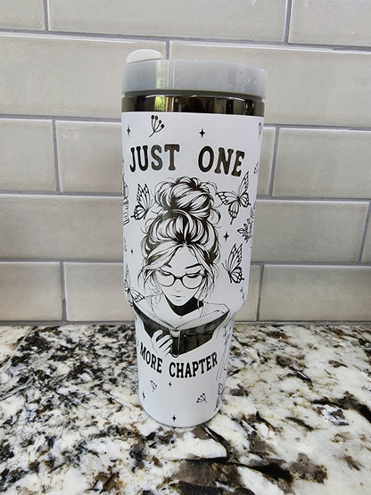One More Chapter 40oz Engraved Tumbler - The Perfect Companion for Book Lovers