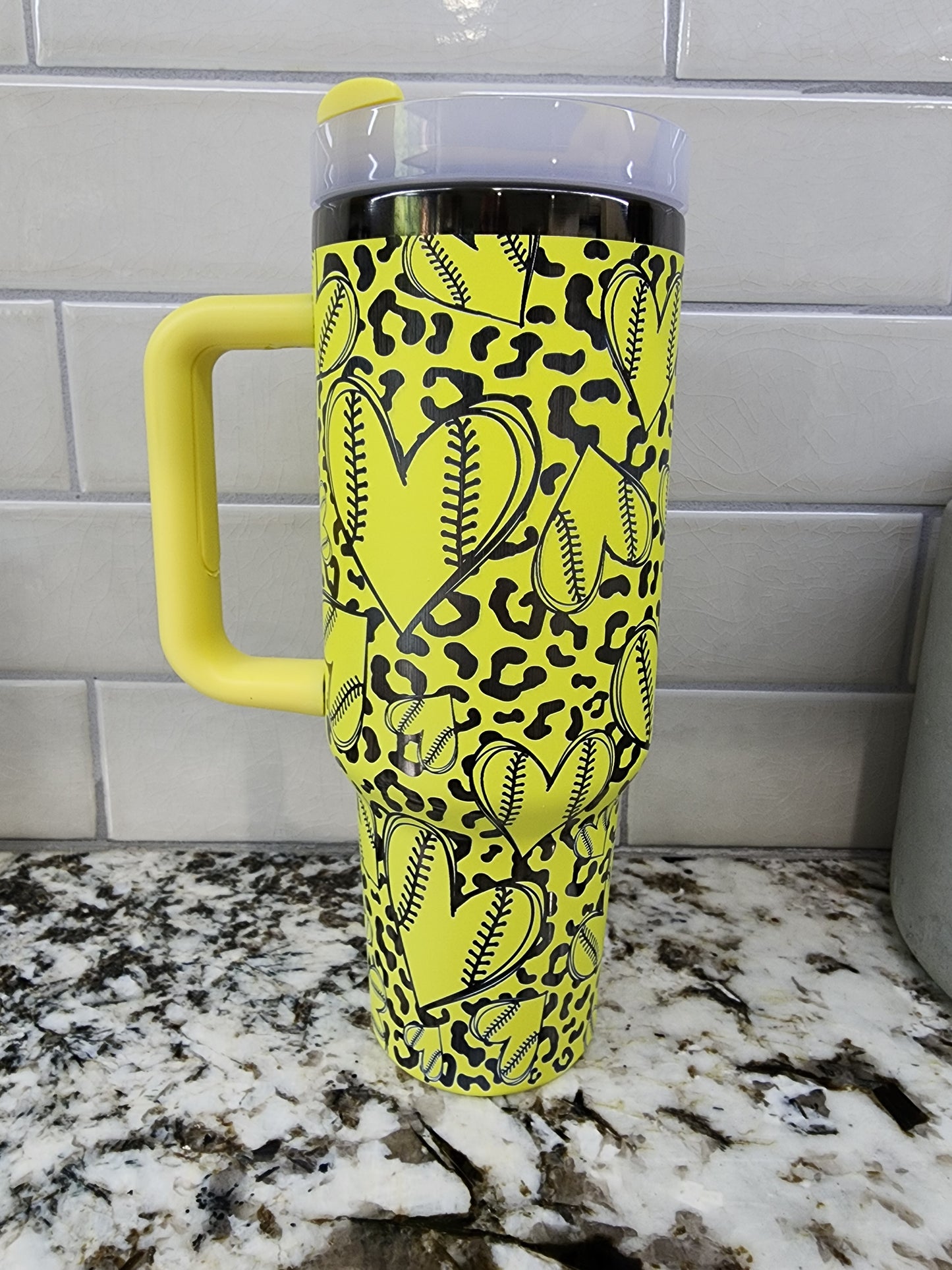 Personalized Softball Player Engraved 40oz Tumbler  Players Name  Number  Custom Insulated Travel Mug  Unique Sports Gift