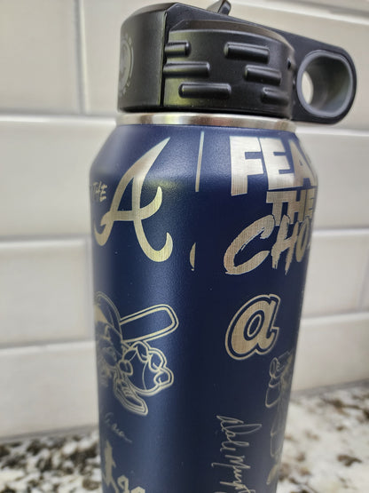 32OZ Polar Camel Atlanta Braves Blue water bottle