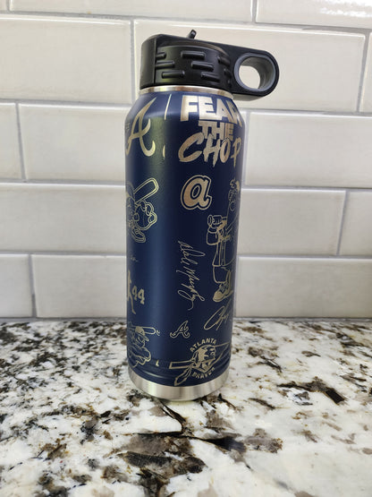 32OZ Polar Camel Atlanta Braves Blue water bottle