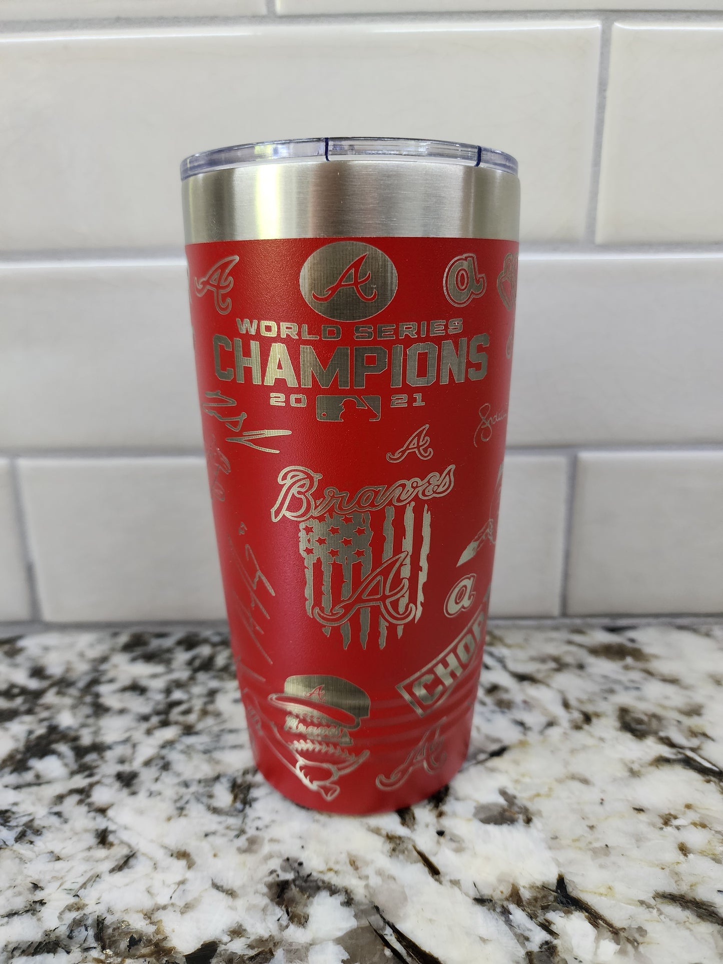 20oz Polar Camel Atlanta Braves Red tumbler.