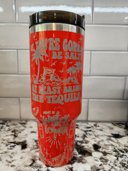 40oz Neon Red Tequila and Sunshine Tumbler