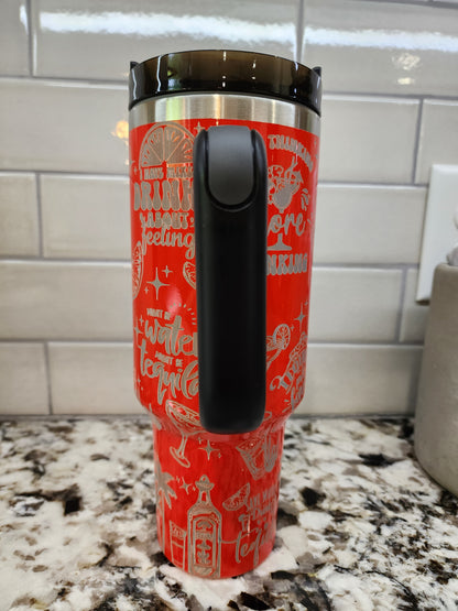 40oz Neon Red Tequila and Sunshine Tumbler