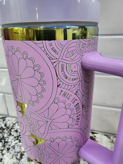40oz Lavender Iridescent Swear tumbler