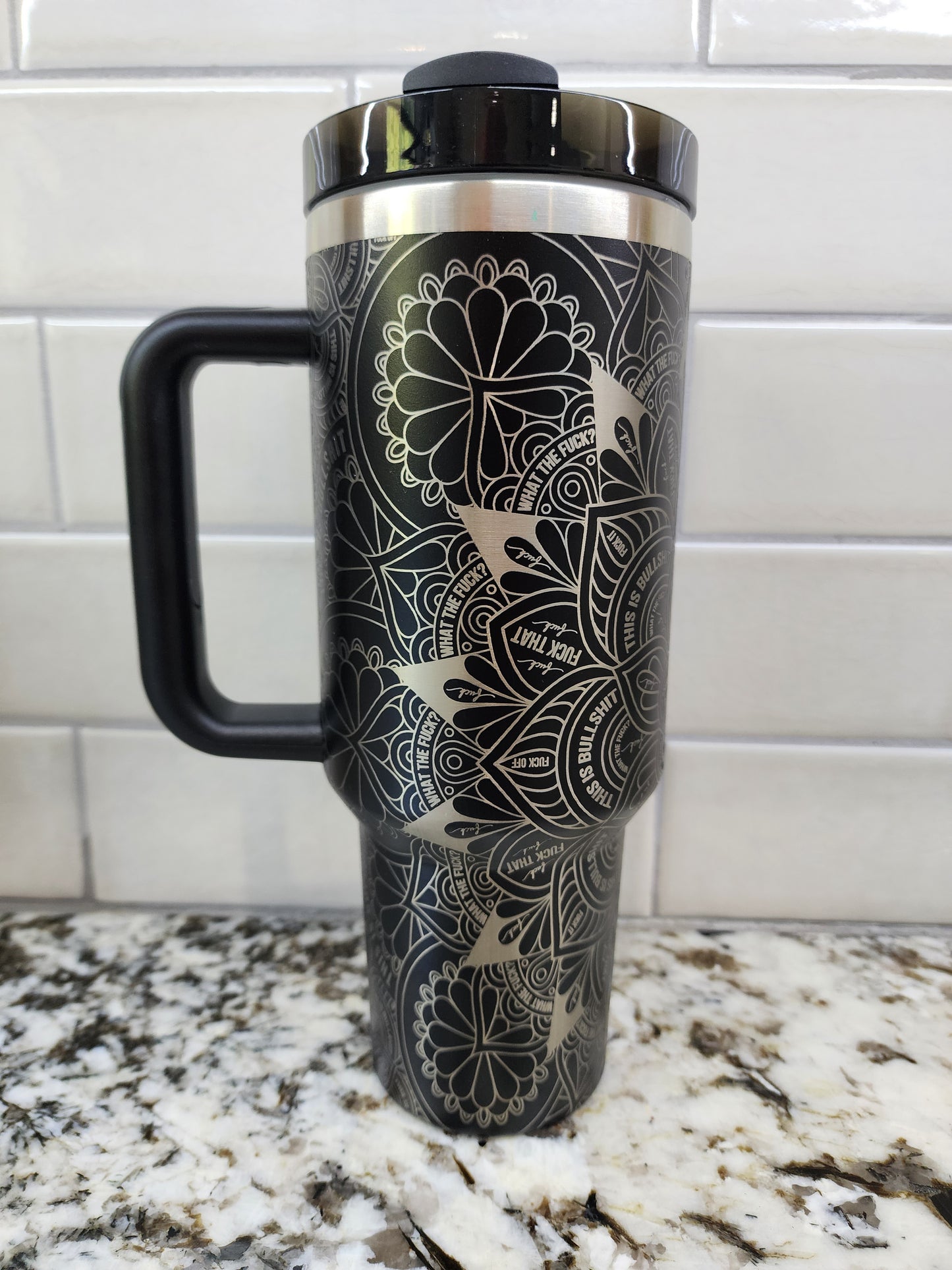 40oz Black Swear tumbler