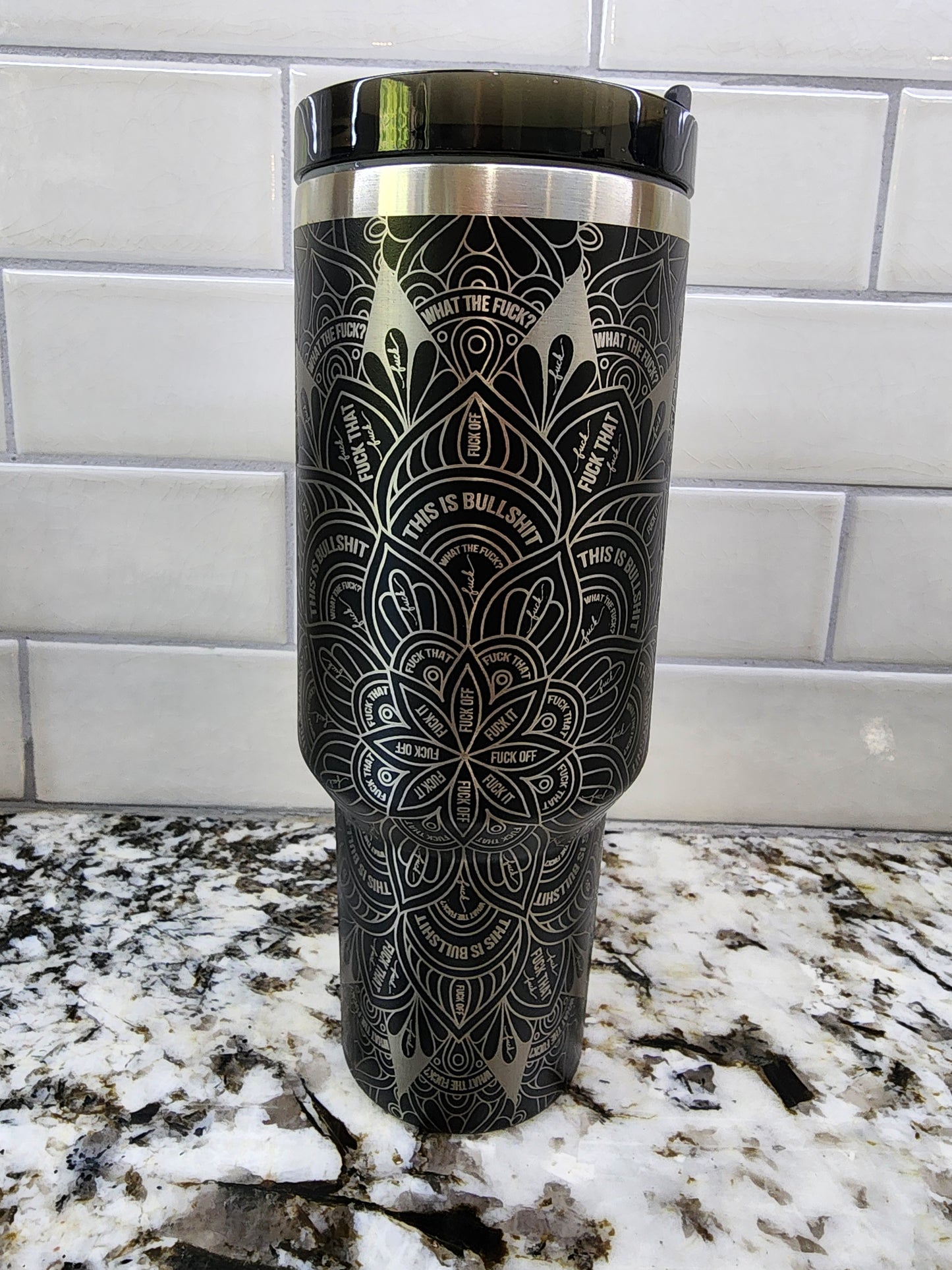 40oz Black Swear tumbler
