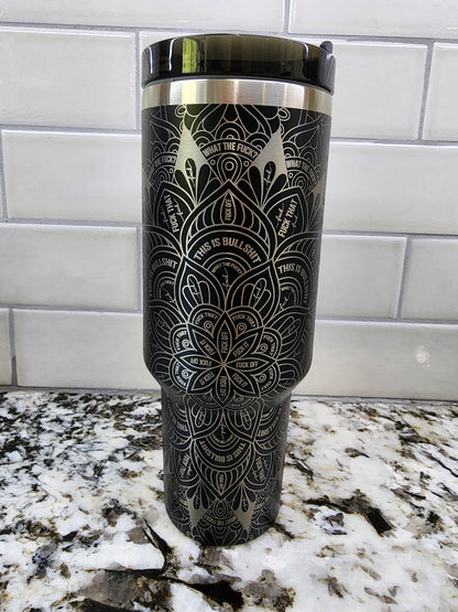 40oz Black Swear tumbler