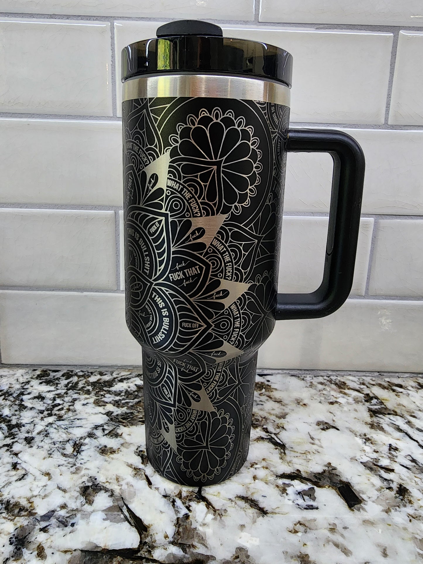 40oz Black Swear tumbler