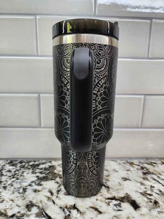 40oz Black Swear tumbler