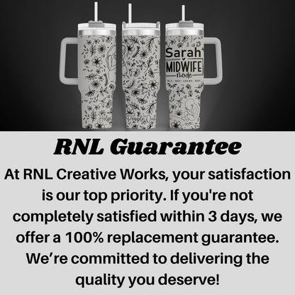 a black and white photo of two mugs with the words rni guaran