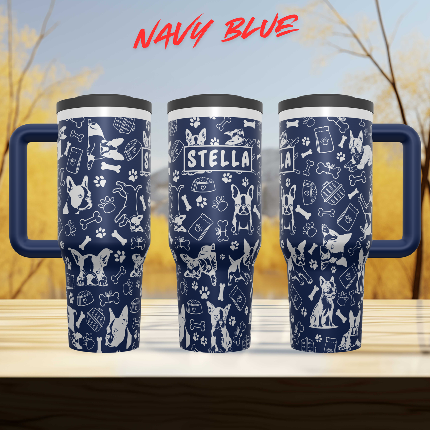 Boston Terrier Tumbler, Personalized Dog Tumbler, Laser Engraved Cup, Boston Terrier Gift, Dog Mom Gift, Custom Name Tumbler