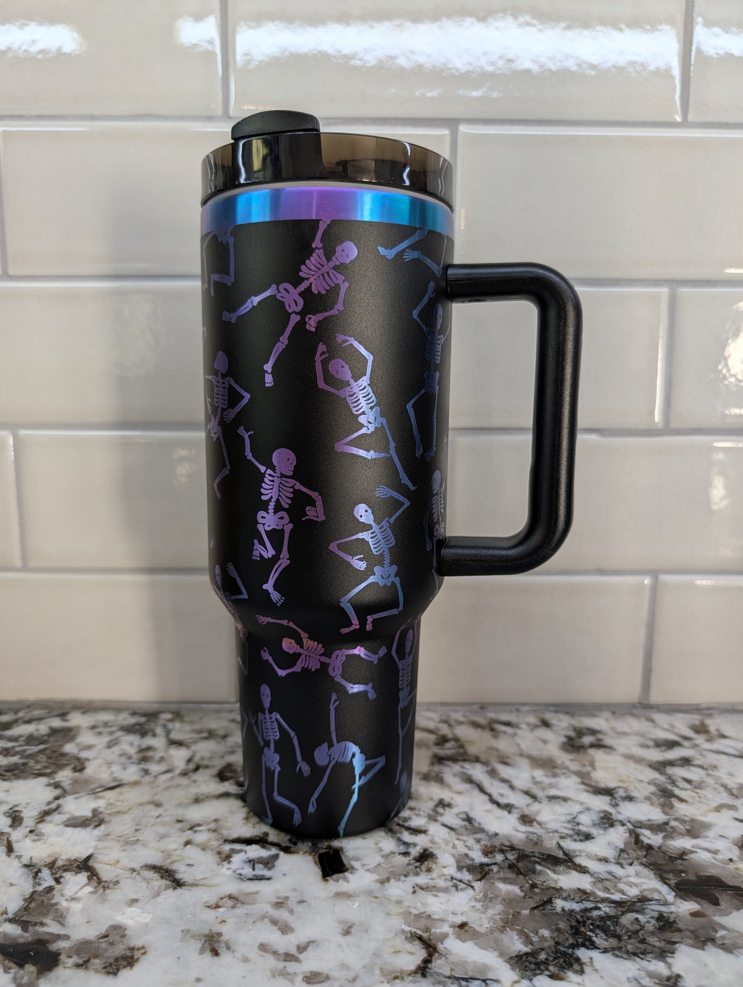 40oz Black Chroma Dancing Skeleton Tumbler