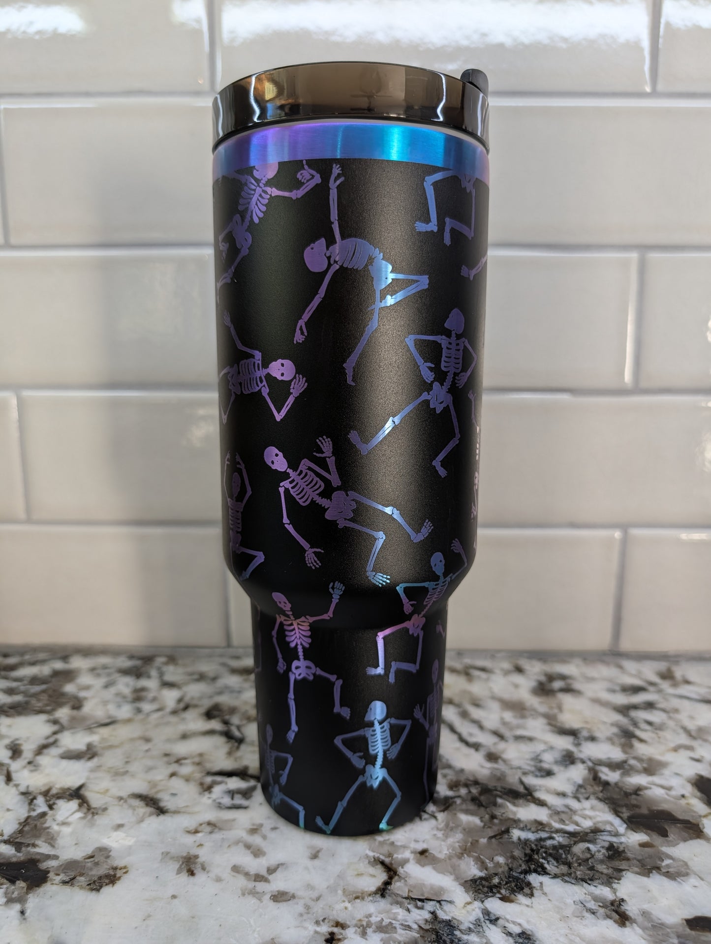40oz Black Chroma Dancing Skeleton Tumbler