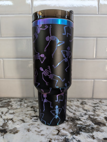 40oz Black Chroma Dancing Skeleton Tumbler
