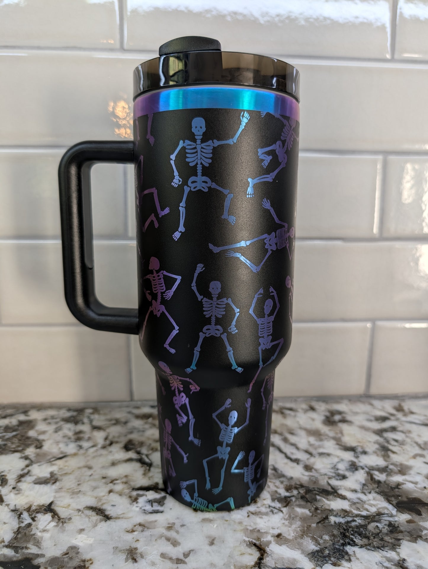 40oz Black Chroma Dancing Skeleton Tumbler