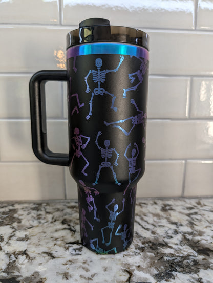 40oz Black Chroma Dancing Skeleton Tumbler