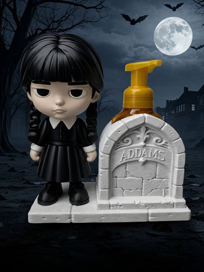 Wednesday Addams Foaming Soap Dispenser – 3D Printed Tombstone Bathroom Décor, Spooky Halloween Gift Addams family