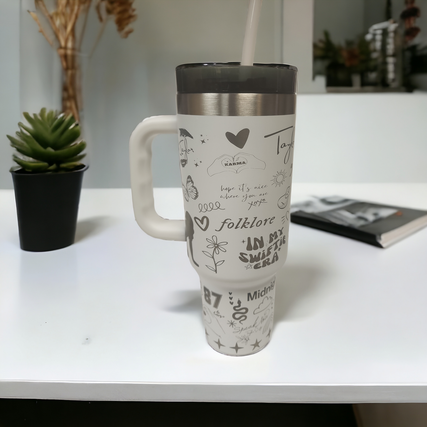 Laser-Engraved 40oz Taylor Swift -Themed Tumbler - Durable Stainless Steel - Perfect Gift for a Taylor Swift fan.