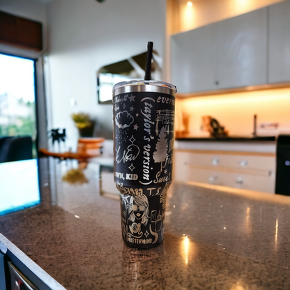 Laser-Engraved 40oz Taylor Swift -Themed Tumbler - Durable Stainless Steel - Perfect Gift for a Taylor Swift fan.