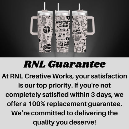 Sonographer 40oz Engraved  Tumbler - Personalized - Perfect Ultrasound Tech & RDMS Radiology Gift