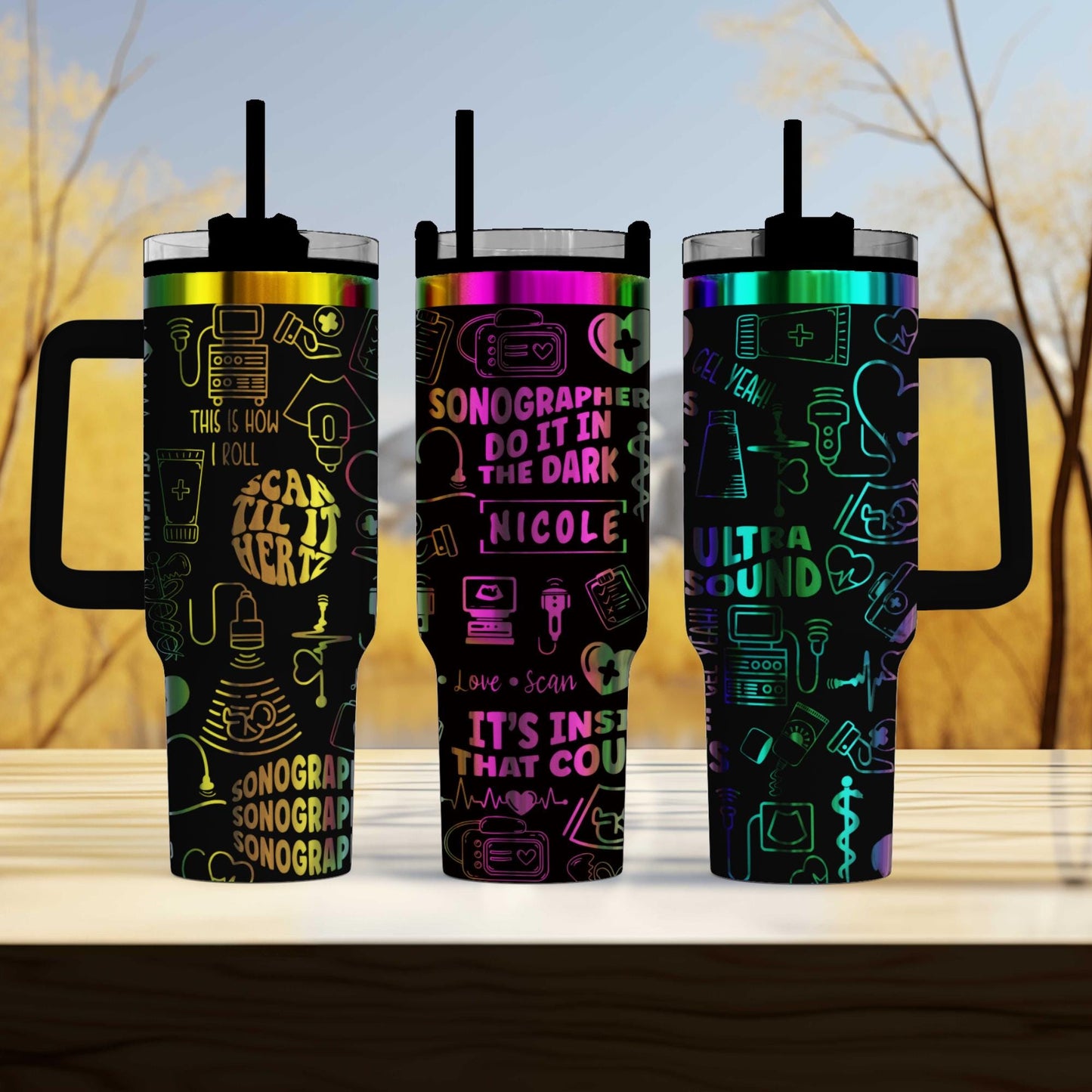 Sonographer 40oz Engraved  Tumbler - Personalized - Perfect Ultrasound Tech & RDMS Radiology Gift