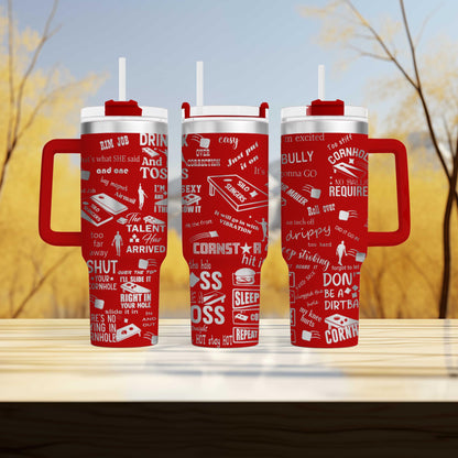 Cornhole 40oz  Tumbler | Personalized Custom Engraved  With Team Name | Tumbler with Lid & Straw | Laser Engraved Gift for Cornhole Lovers