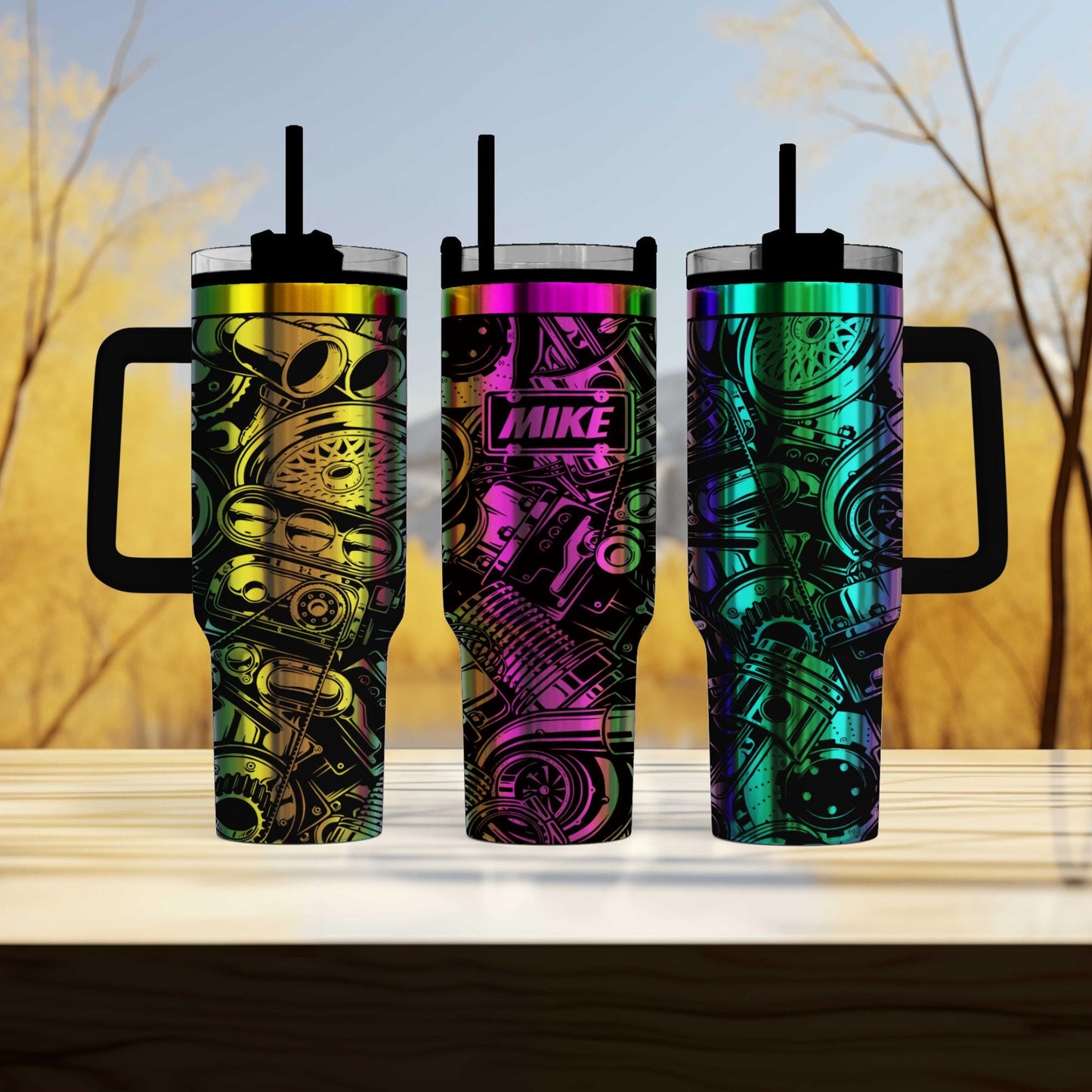 Mechanic Engraved Gear Head Grease Monkey 40oz Personalized Tumbler