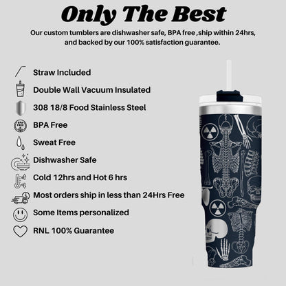 Radiologist Personalize 40oz Tumbler, X-Ray Tech, Radiology Tech,  - Laser-Engraved Stainless Steel with personalized name!