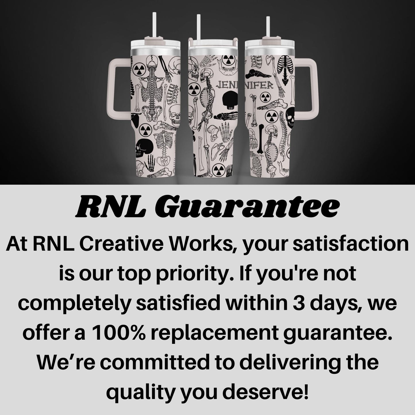 Radiologist Personalize 40oz Tumbler, X-Ray Tech, Radiology Tech,  - Laser-Engraved Stainless Steel with personalized name!
