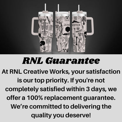 Radiologist Personalize 40oz Tumbler, X-Ray Tech, Radiology Tech,  - Laser-Engraved Stainless Steel with personalized name!
