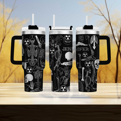 Radiologist Personalize 40oz Tumbler, X-Ray Tech, Radiology Tech,  - Laser-Engraved Stainless Steel with personalized name!