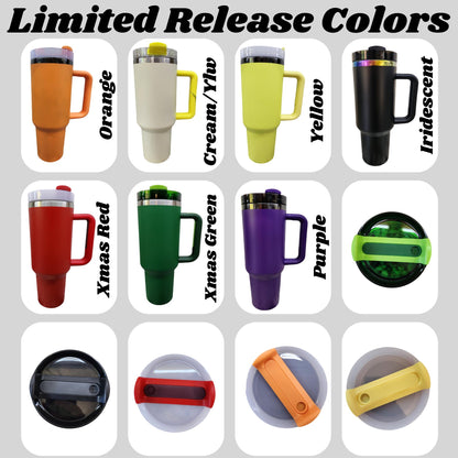 a collage of different colored coffee mugs