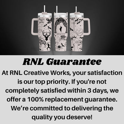 a black and white advertisement with three mugs