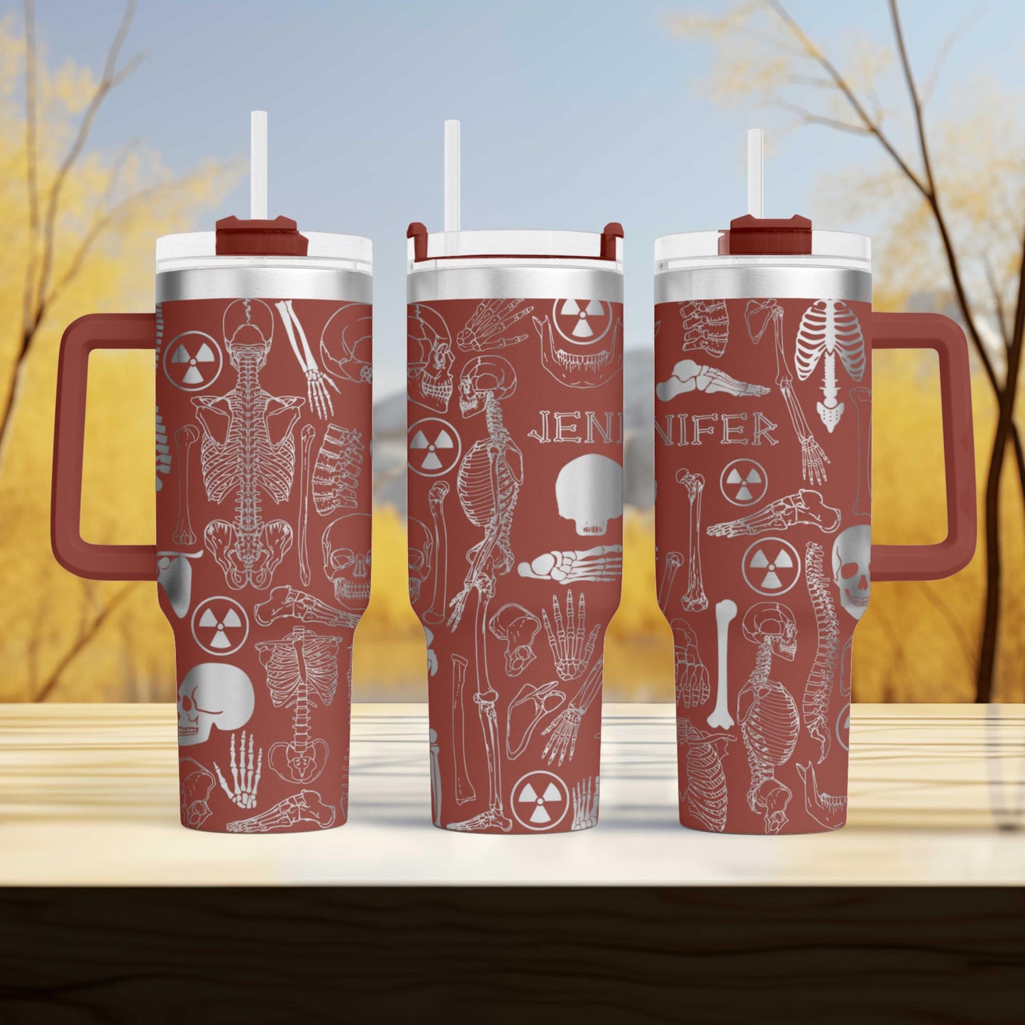 Radiologist Personalize 40oz Tumbler, X-Ray Tech, Radiology Tech,  - Laser-Engraved Stainless Steel with personalized name!