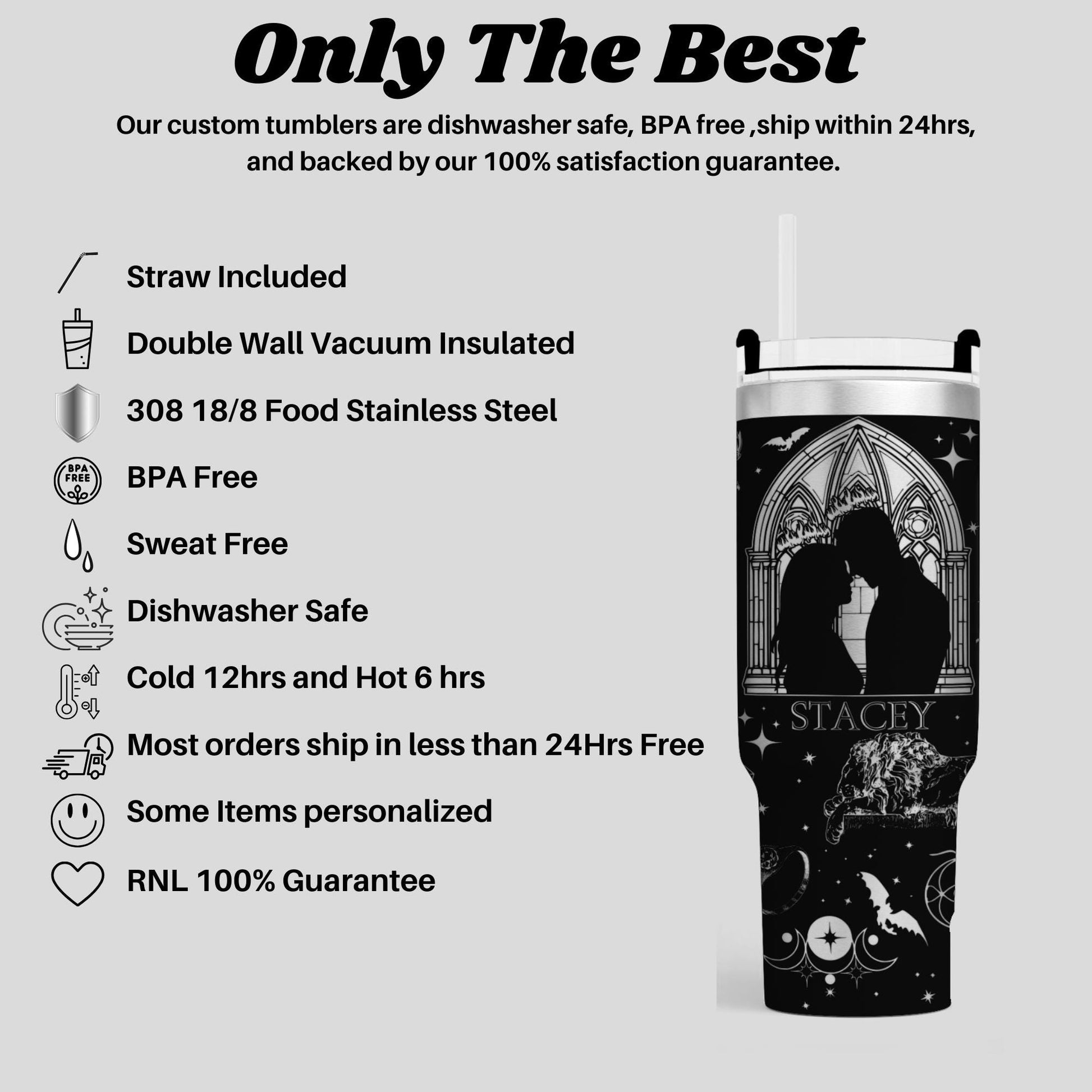 a black and white advertisement with a picture of a man and woman