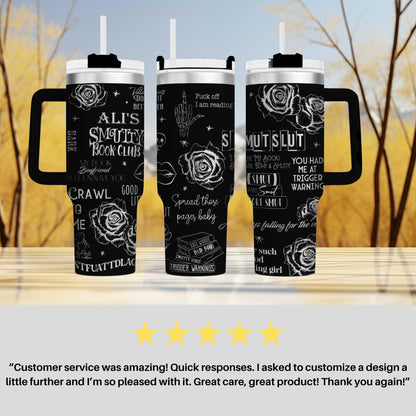 Smutty Book Club Tumbler - Personalized Engraved Cup - 40oz tumbler with handle - Dark Romance Book Tumbler for the provocative reader