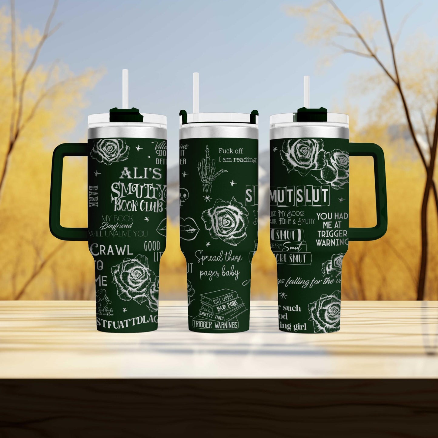 Smutty Book Club Tumbler - Personalized Engraved Cup - 40oz tumbler with handle - Dark Romance Book Tumbler for the provocative reader