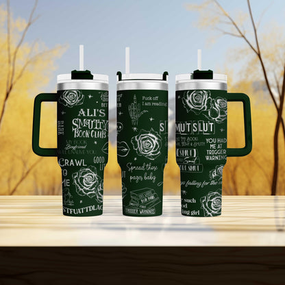 Smutty Book Club Tumbler - Personalized Engraved Cup - 40oz tumbler with handle - Dark Romance Book Tumbler for the provocative reader