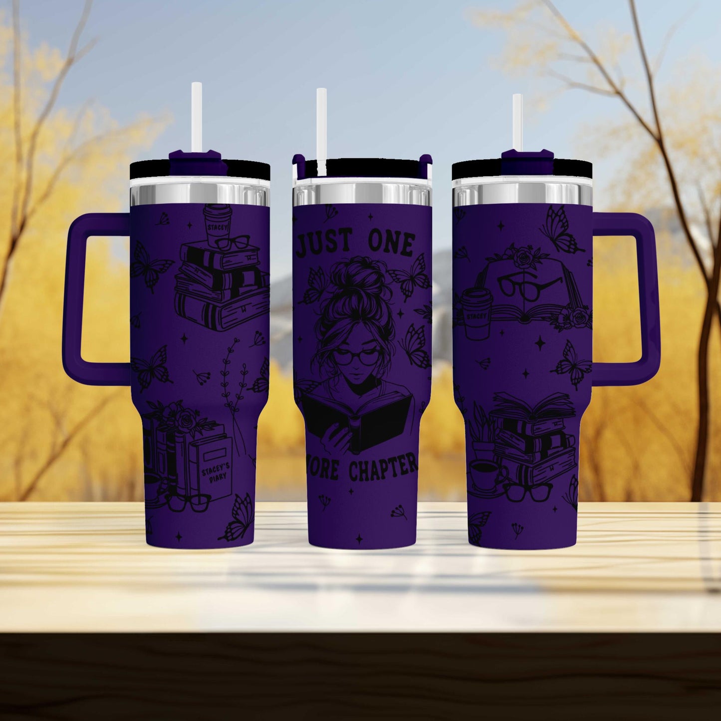 Engraved Bookworm and Literary Buff Tumbler - Perfect for Book Lovers