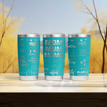 three tumblers sitting on top of a wooden table