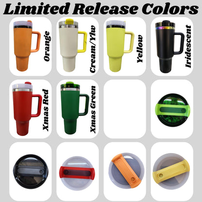 a collage of different colored coffee mugs