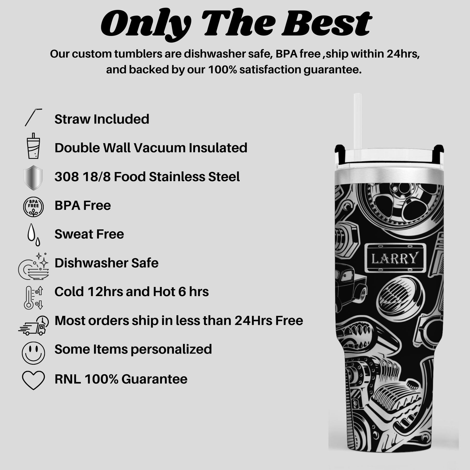 a black and white advertisement with a picture of a coffee cup